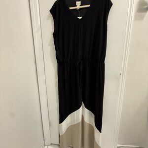 Chico's Black, White, and Tan Maxi Dress